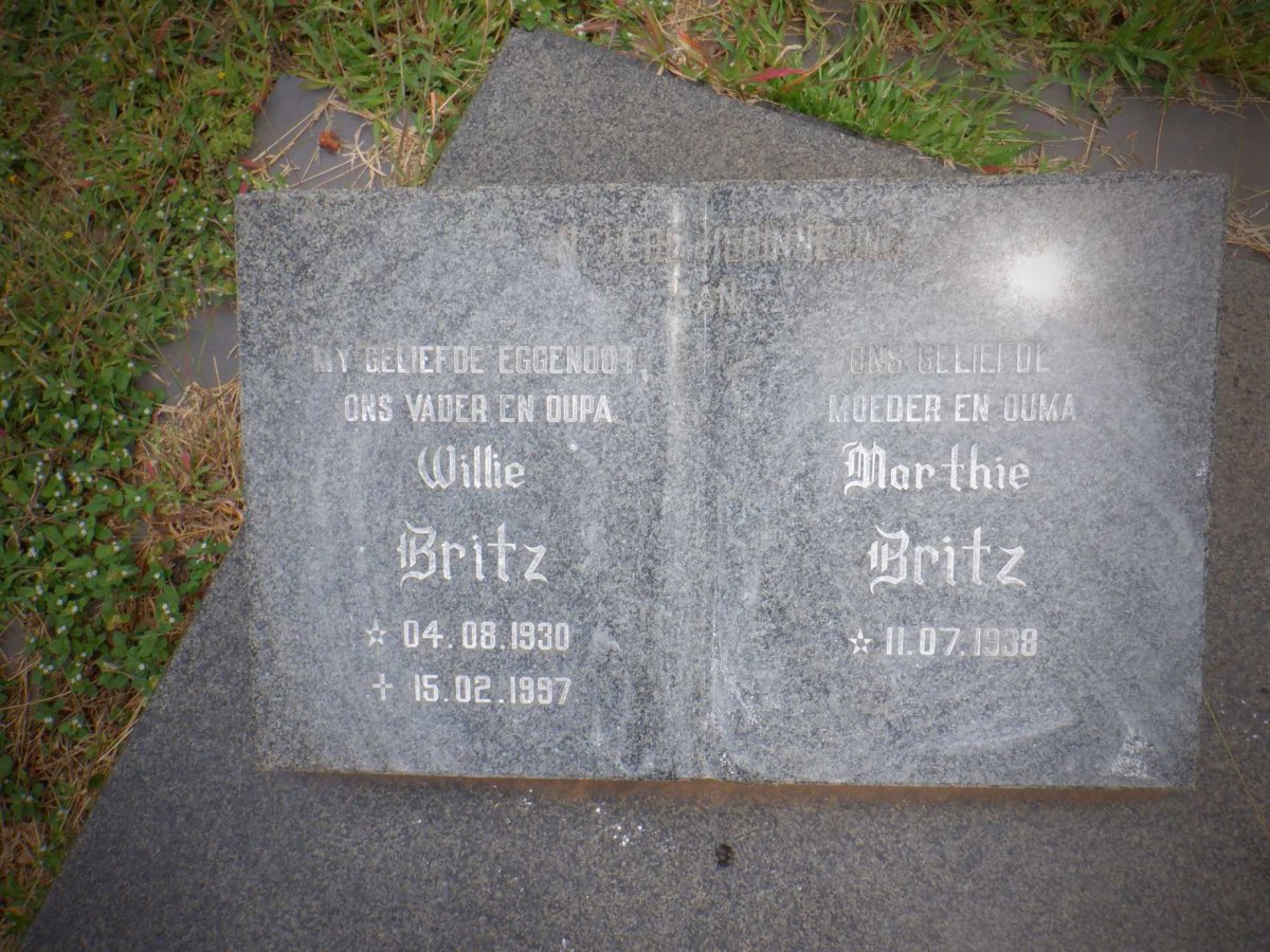 BRITZ Willie 1930-1997 &amp; Marthie 1938-