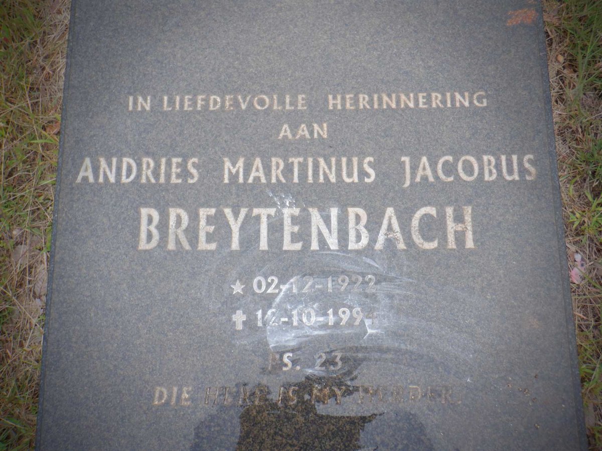 BREYTENBACH Andries Martinus Jacobus 1922-1994