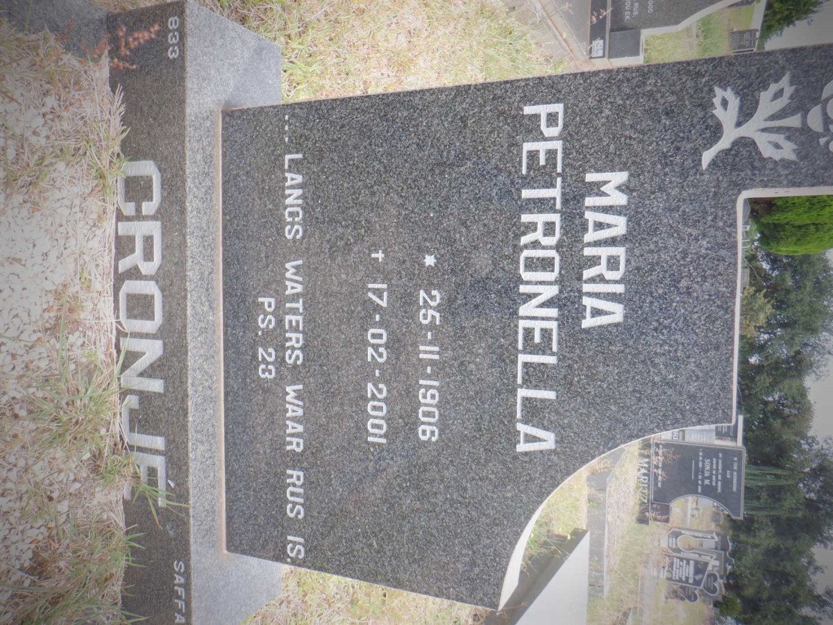 CRONJÉ Maria Petronella 1906-2001