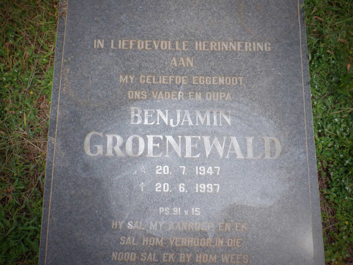 GROENEWALD Benjamin 1947-1997