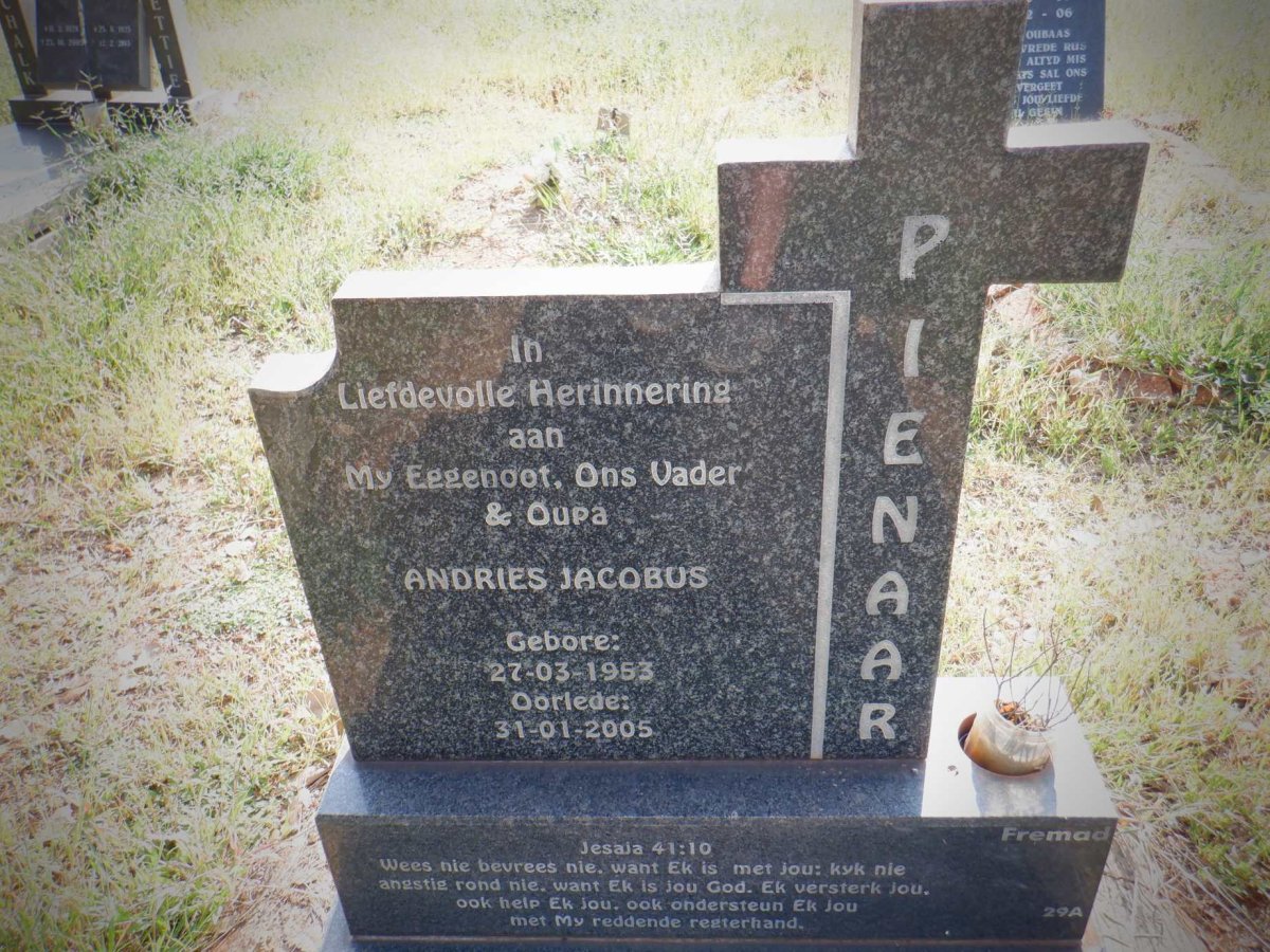 PIENAAR Andries Jacobus 1953-2005