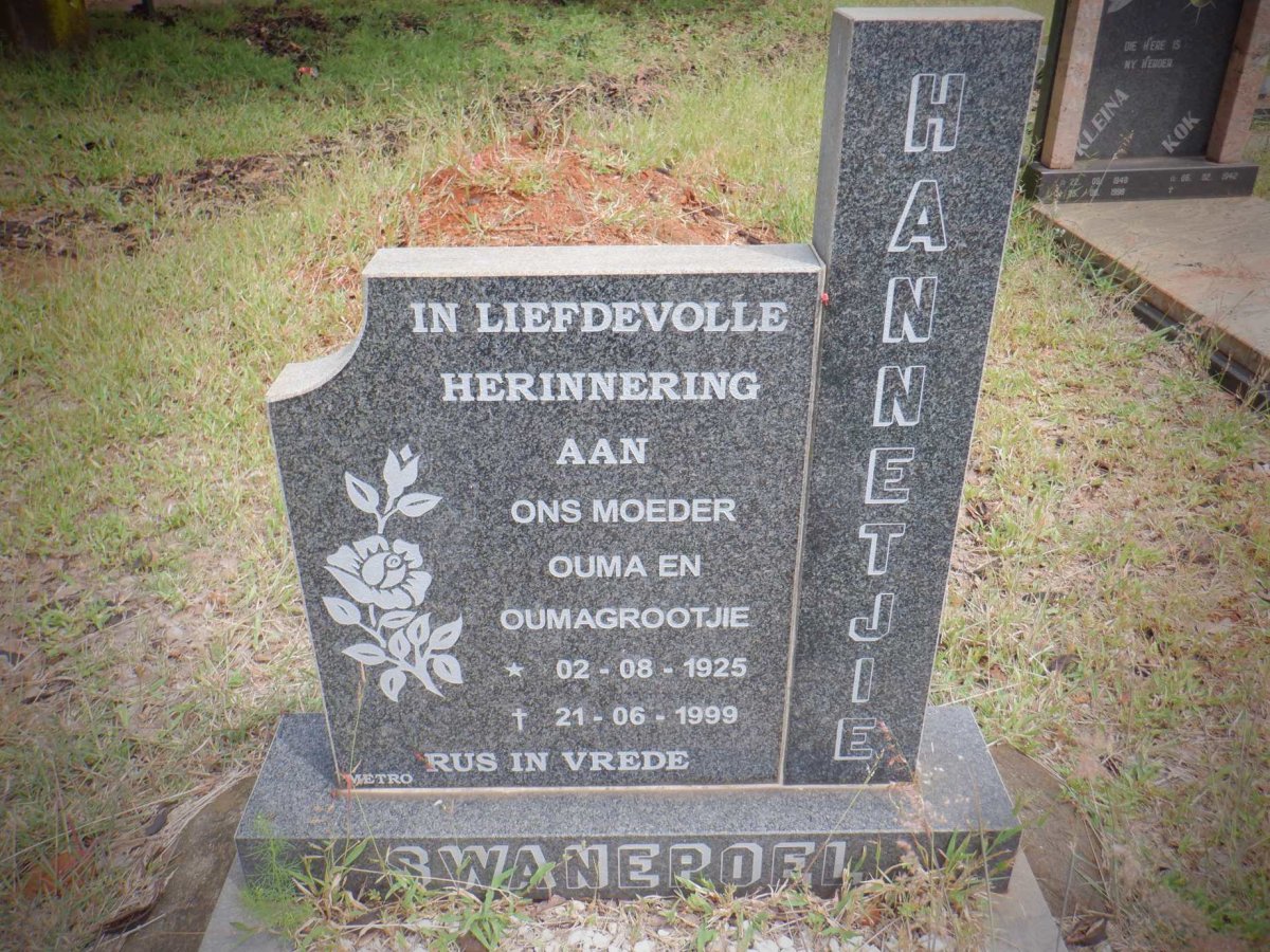 SWANEPOEL Hannetjie 1925-1999