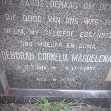 VENTER Deborah Cornelia Magdalena 1919-1986