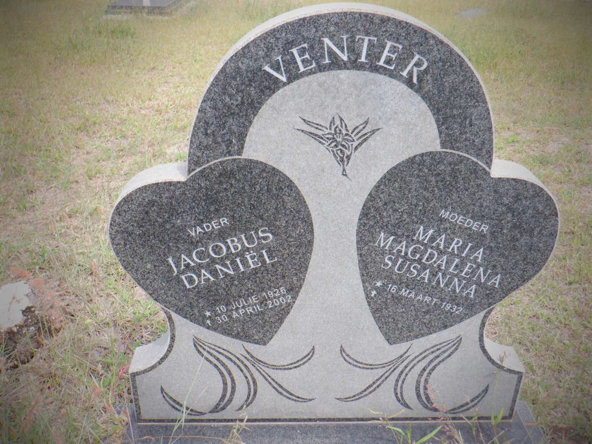 VENTER Jacobus Daniel 1926-2002 &amp; Maria Magdalena Susanna 1932-