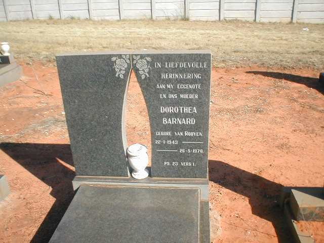 BARNARD Dorothea nee VAN ROOYEN 1943-1978