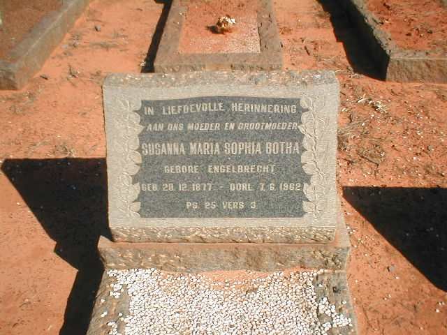 BOTHA Susanna Maria Sophia nee ENGELBRECHT 1877-1962