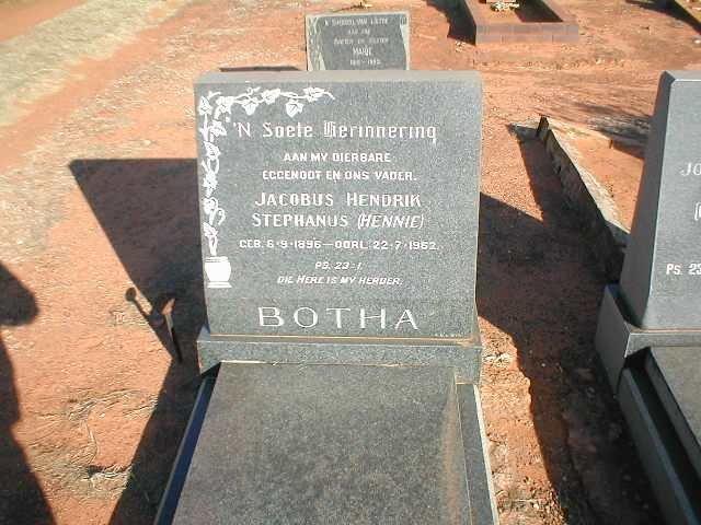 BOTHA Jacobus Hendrik Stephanus 1896-1962
