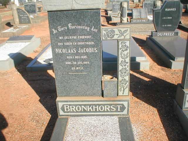BRONKHORST Nicolaas Jacobus 1889-1964