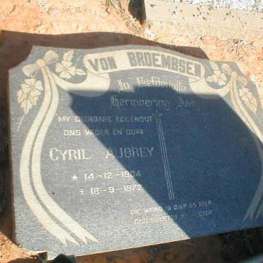 BROEMBSEN Cyril Aubrey, von 1904-1972