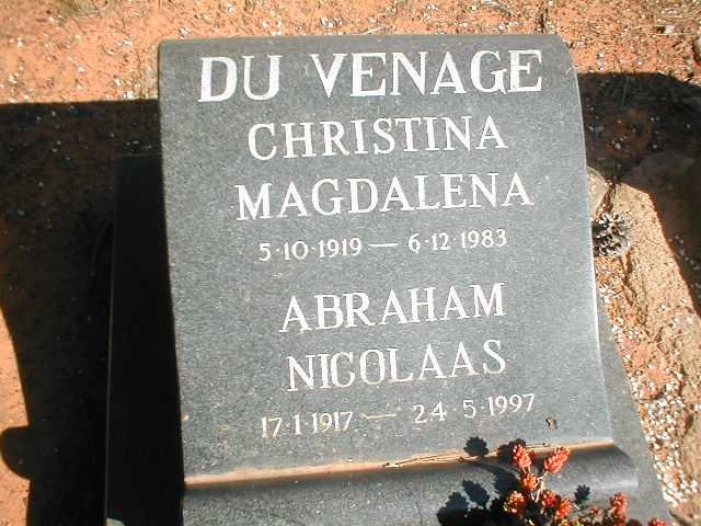 DUVENAGE Abraham Nicolaas 1917-1977 &amp; Christina Magdalena 1919-1983