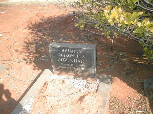 DUVENHAGE Johanna Petronella 1927-1979