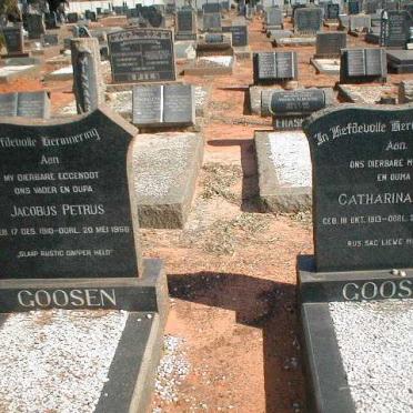 GOOSEN Jacobus Petrus 1910-1966 &amp; Catharina C. J. 1913-1978