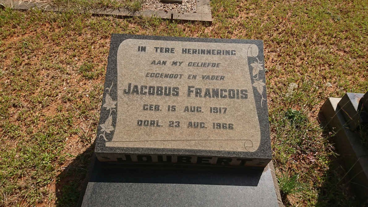 JOUBERT Jacobus Francois 1917-1966