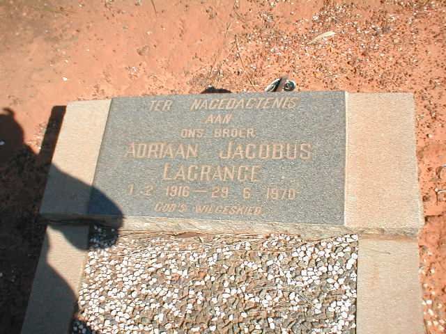 LAGRANGE Adriaan Jacobus 1916–1970