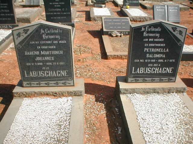 LABUSCHAGNE Barend Marthinus Johannes 1898-1967 &amp; Petronella Salomina 1910-1976