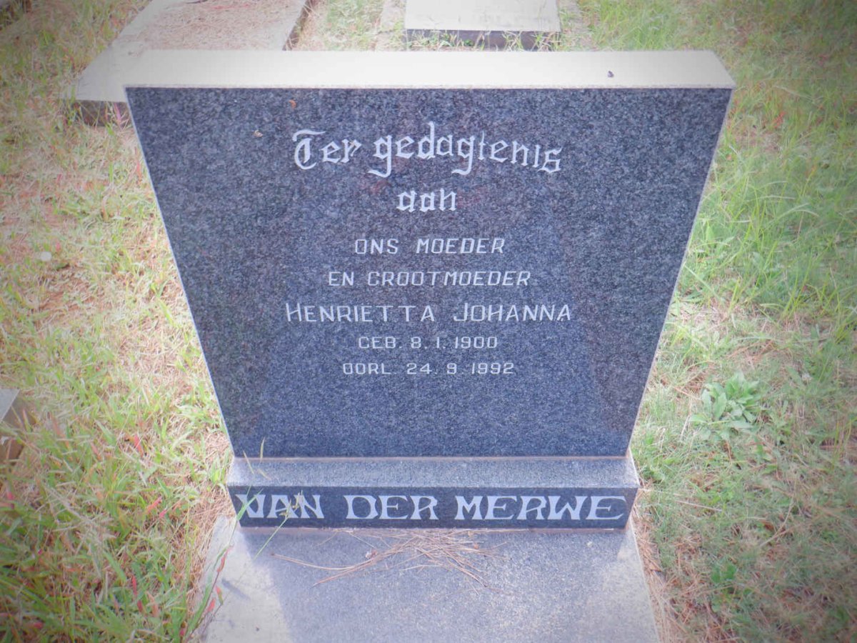 MERWE Petrus Johannes, van der 1889-1970 &amp; Henrietta Johanna 1900-1992