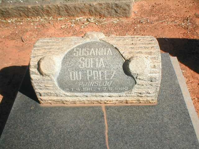 PREEZ Susanna Sofia, du nee PRINSLOO 1911-1980