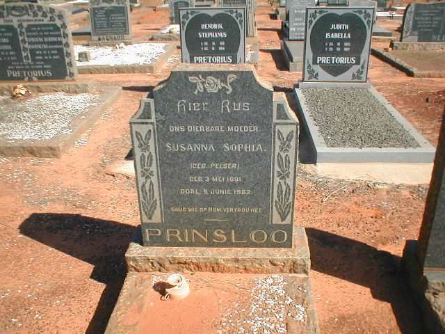 PRINSLOO Susanna Sophia geb. PELSER 1891-1962