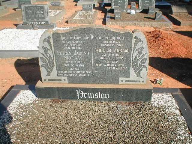 PRINSLOO Petrus Barend 1888-1966 &amp; Willem Abram 1881-1972