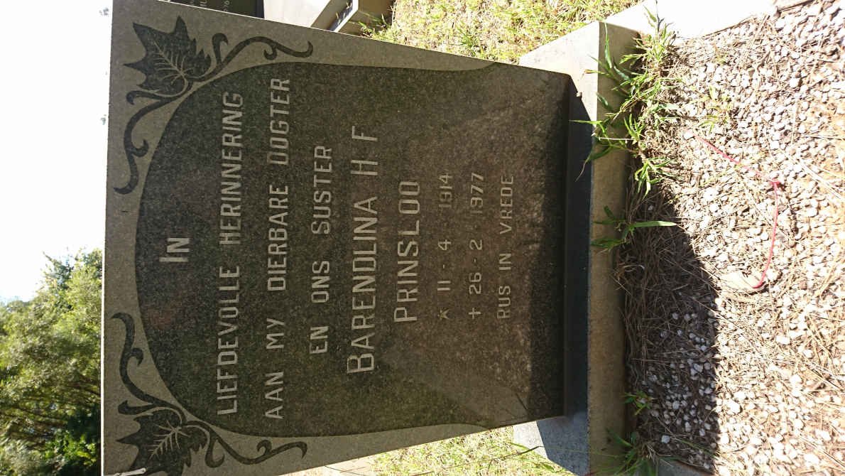 PRINSLOO Barendlina H.F. 1914-1977