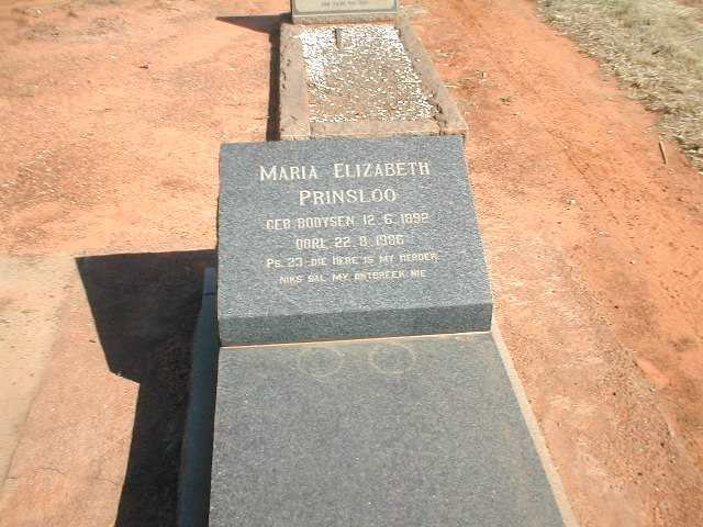 PRINSLOO Maria Elizabeth nee BOOYSEN 1892-1986