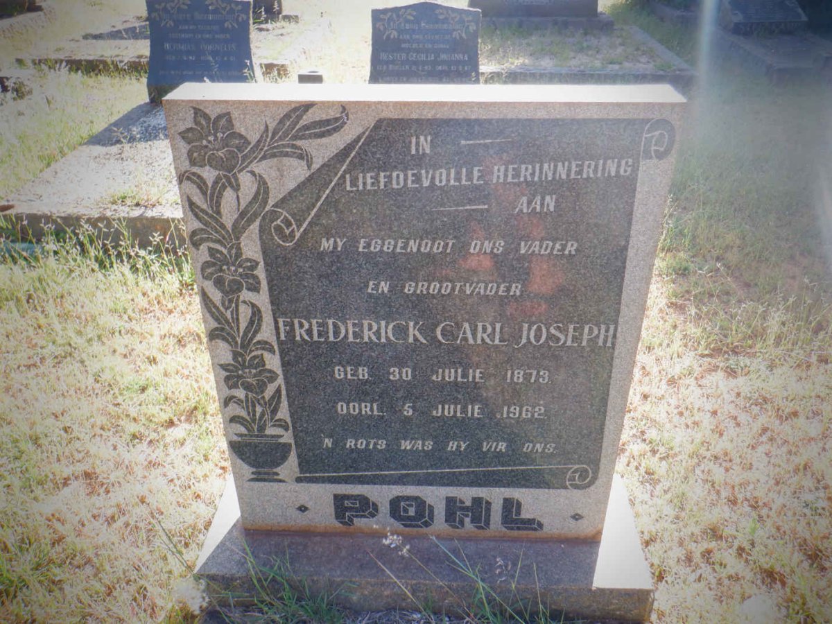 POHL Frederick Carl Joseph 1873-1962 &amp; Dorothea Cecilia Izabella ELOFF 1880-1966