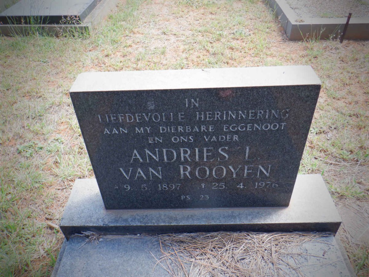 ROOYEN Andries L., van 1897-1976