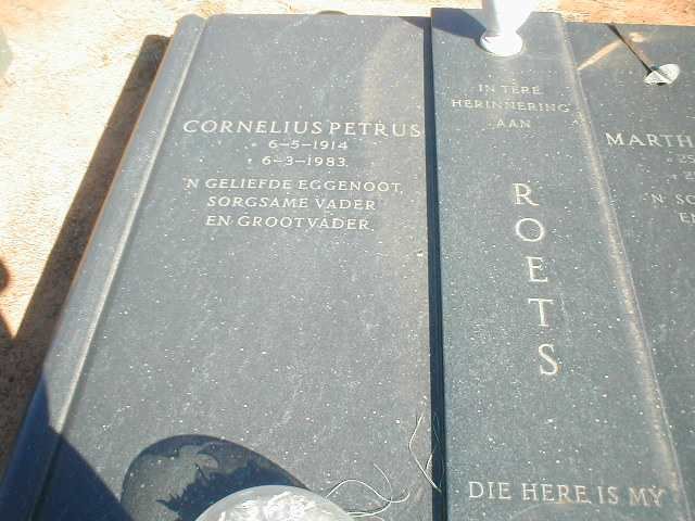 ROETS Cornelius Petrus 1914-1983