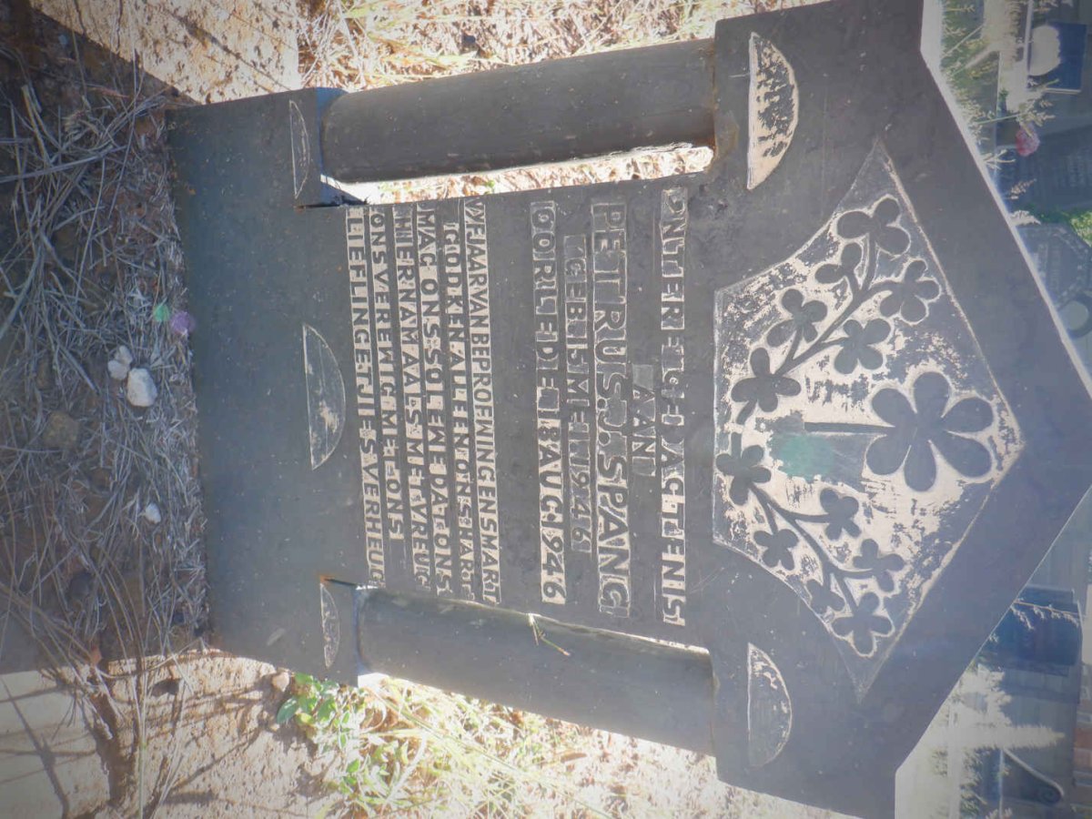SPANG Petrus J. 1946-1946