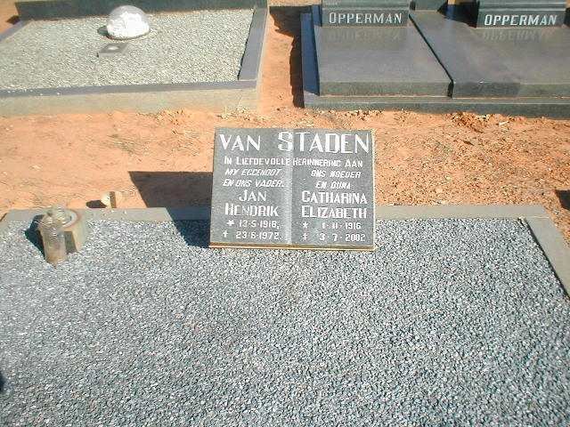 STADEN Jan Hendrik, van 1918-1972 &amp; Catharina Elizabeth 1916-2002
