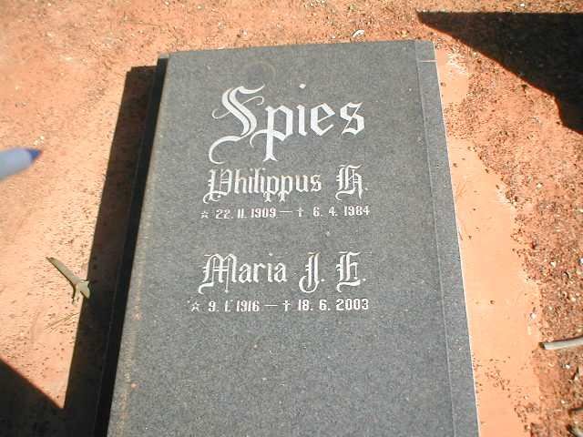 SPIES Philippus H. 1909-1984 &amp; Maria J. H. 1916-2003