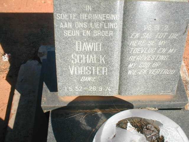 VORSTER Dawid Schalk 1952-1974