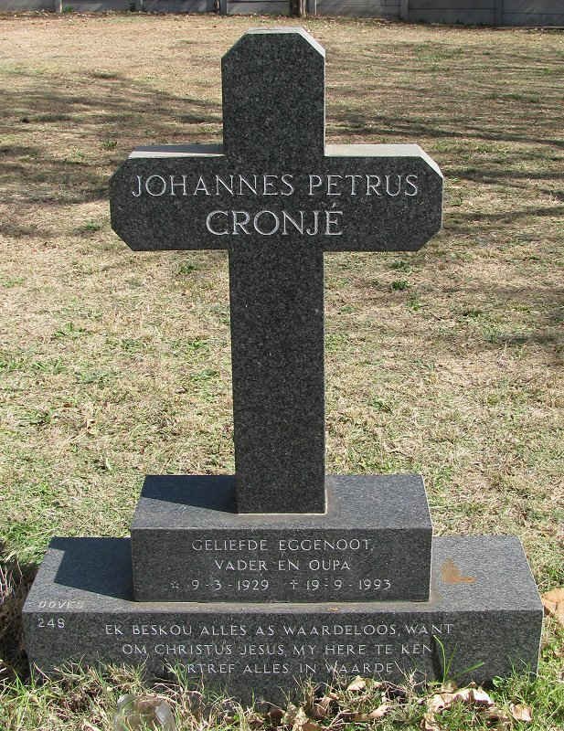 CRONJE Johannes Petrus 1929-1993