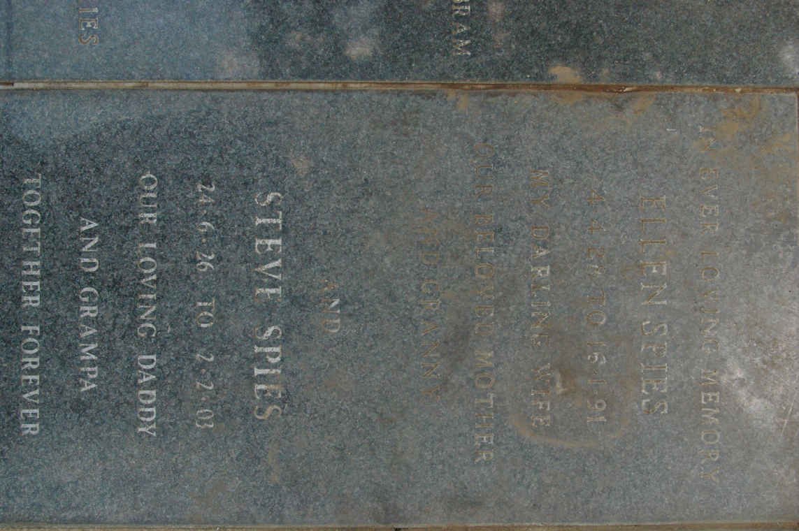 SPIES Steve 1926-2003 &amp; Ellen 1928-1991
