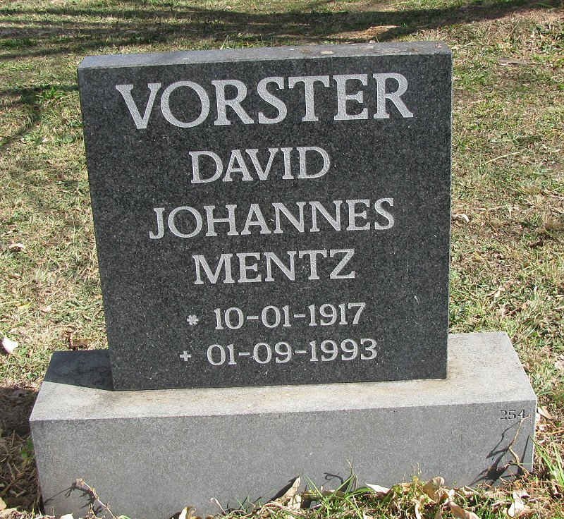 VORSTER David Johannes Mentz 1917-1993