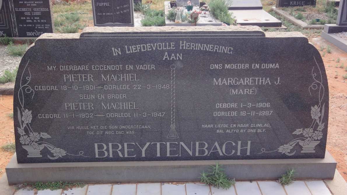 BREYTENBACH Pieter Machiel 1901-1948 &amp; Margaretha J. MARE 1906-1987 :: BREYTENBACH Pieter Machiel 1902-1947