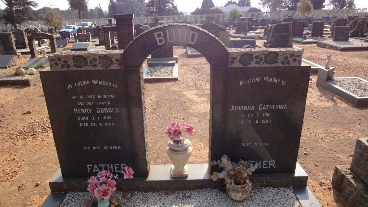 BUDD Henry Oswald 1908-1960 &amp; Johanna Catherina 1910-1993