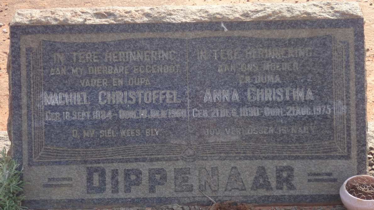 DIPPENAAR Michiel Christoffel 1884-1960 &amp; Anna Christina 1890-1975