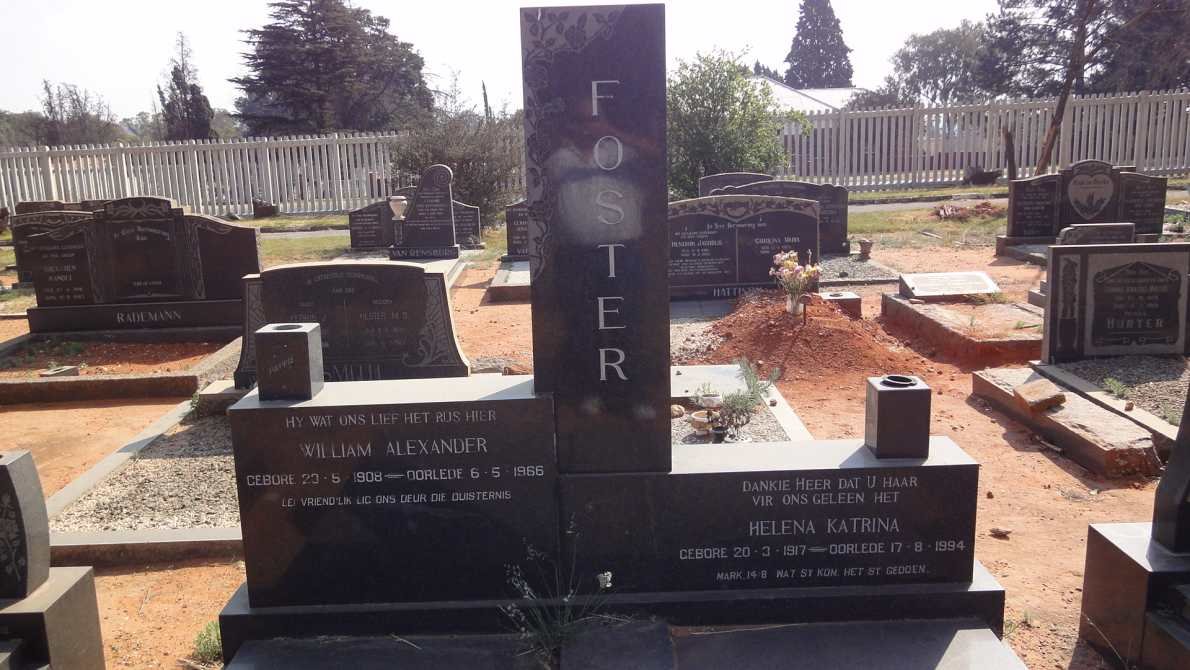 FOSTER William Alexander 1908-1966 &amp; Helena Katrina 1917-1994