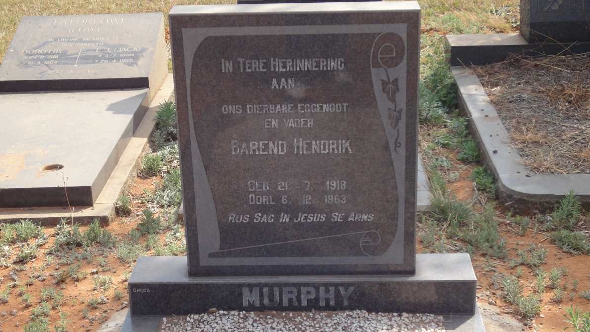 MURPHY Barend Hendrik 1918-1963