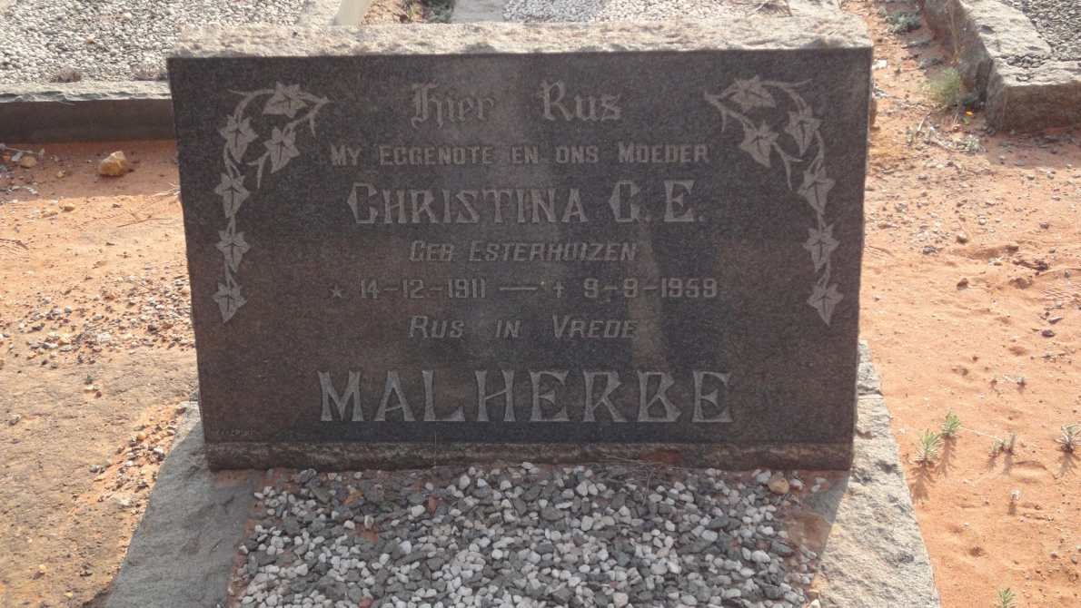 MALHERBE Christina C.E. nee ESTERHUIZEN 1911-1959