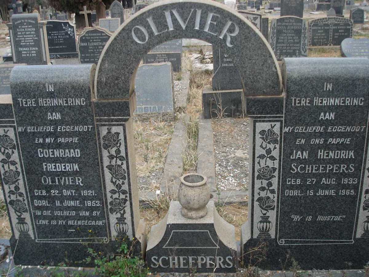 OLIVIER Coenraad Frederik 1921-1953 :: SCHEEPERS Jan Hendrik 1933-1965