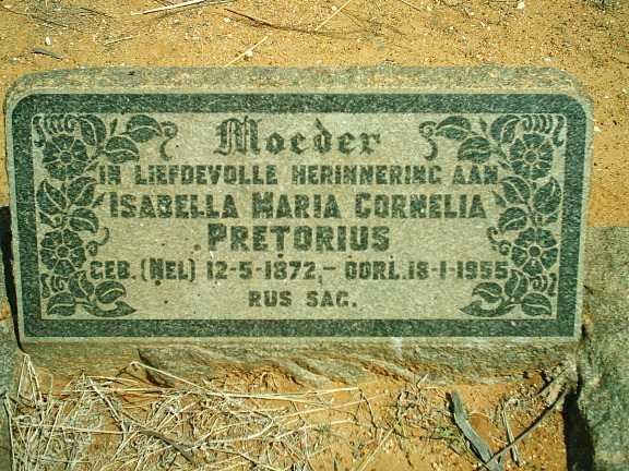 PRETORIUS Isabella Maria Cornelia 1872-1955