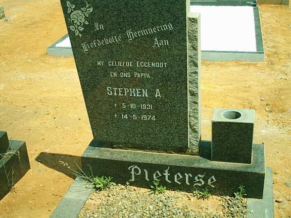PIETERSE Stephen A. 1931-1974