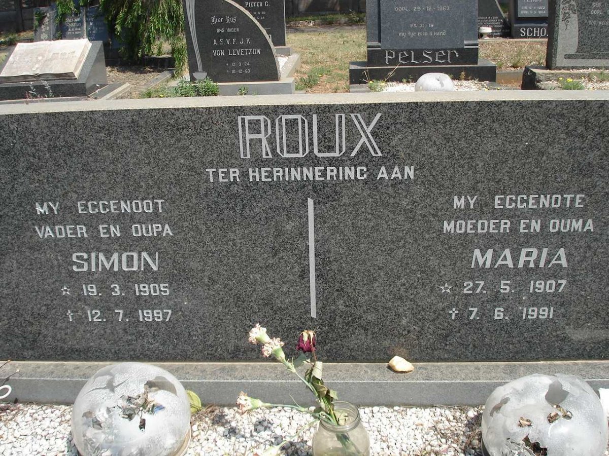ROUX Simon 1905-1997 &amp; Maria 1907-1991