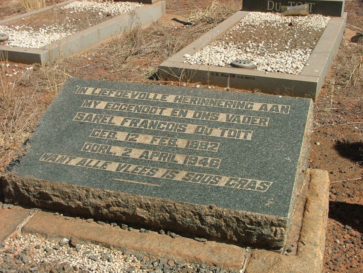 TOIT Sarel Francois, du 1882-1946
