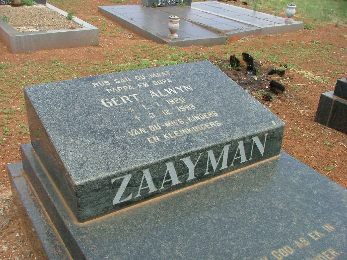 ZAAYMAN Gert Alwyn 1920-1993