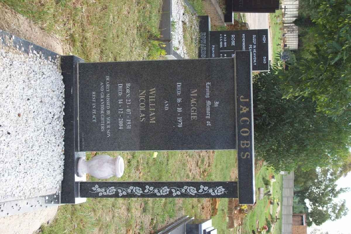 JACOBS William Nicolas 1931-2004 &amp; Maggie -1970
