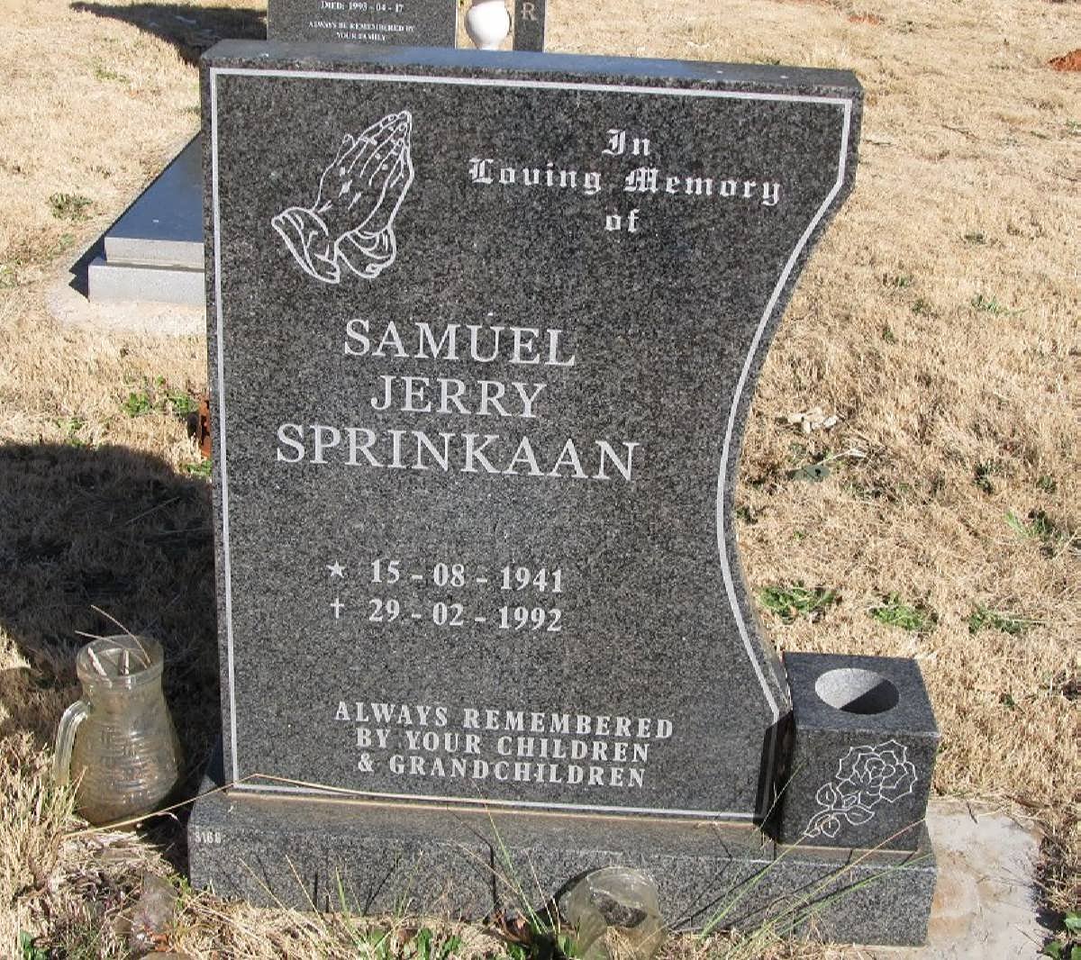 SPRINKAAN Samuel Jerry 1941-1992
