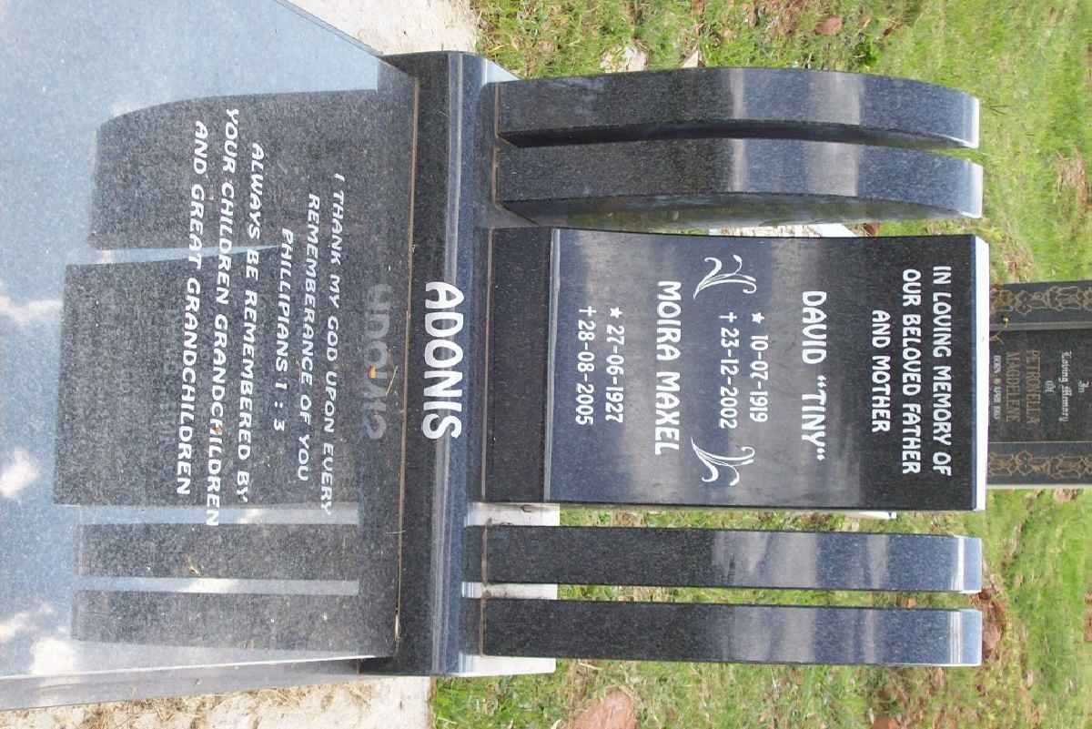 ADONIS David 1919-2002 &amp; Moira Maxel 1927-2005